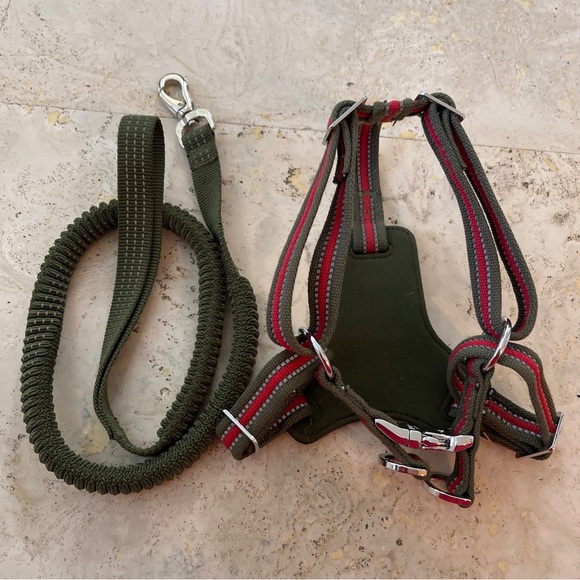 Dog Harness Step-in M 20-50 Lb, Olive, REFLECTIVE + Matching Leash! Vibrant Life - Picture 8 of 14